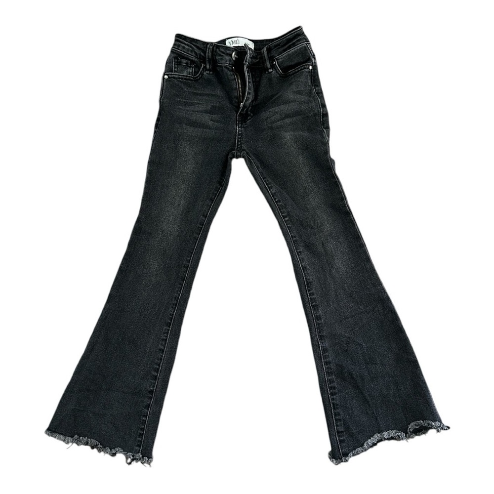 YMI Girls Flared Fray Hem Denim Jeans